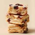 Close-up of Taiwanese nougat snowflake cake pieces